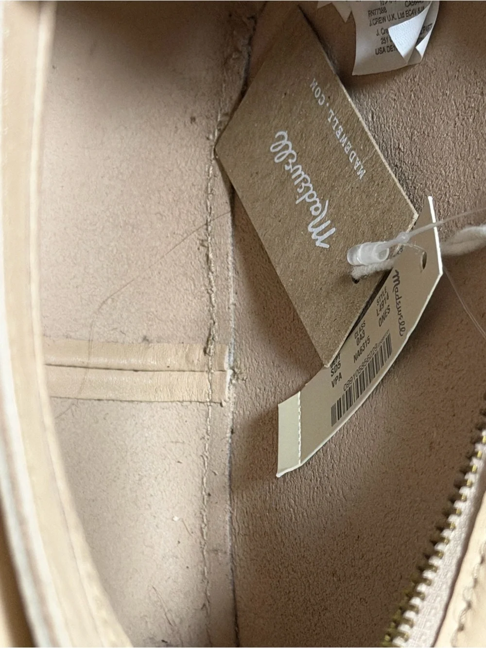 Madewell Cream Mini Top-Handle Crossbody